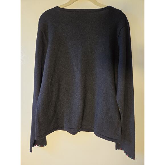 Keren Hart Christmas Holiday Cardigan Black Embellished Womens XL - Picture 9 of 9